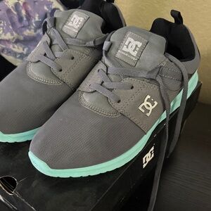 DC Sneakers in Gray and Aqua